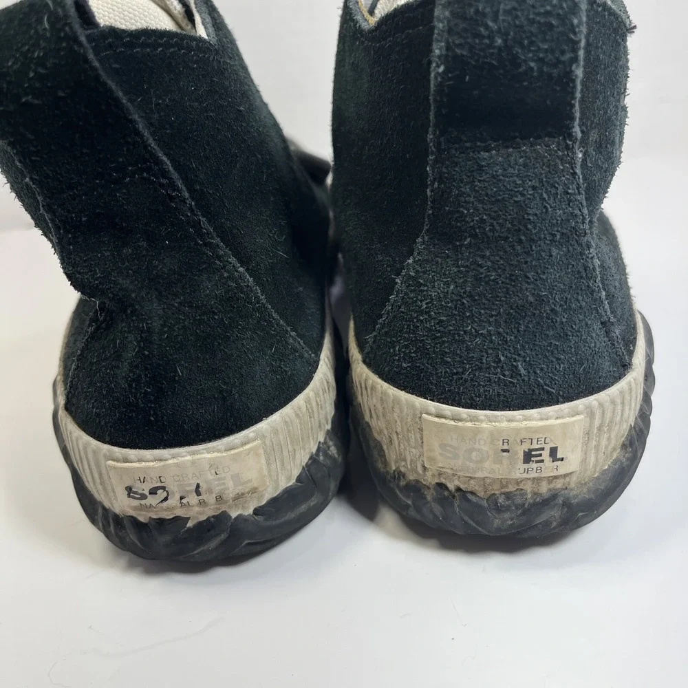 Sorel Out N About Black Wool Felt Duck Boots Ankle Waterproof Women's Size 4